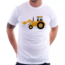 Camiseta Trator Pá Carregadeira Amarelo Camisa Masculina