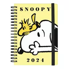 Agenda Snoopy 2024 Mooving Diaria Perro Stickers Caratulas Color De La Portada Amarillo No