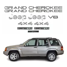 Adesivo Resinado Para Jeep Grand Cherokee Limited V8 19027 Cor Cromado