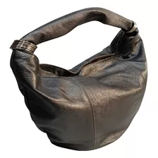 Bolso Tipo Hobo De Cuero. Bolsa Café Para Dama.