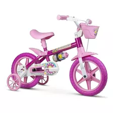 Bicicleta Infantil Flower Aro 12 Flower Rosa Nathor