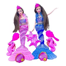 Boneca De Sereia Tipo Barbie Princesa Com Luz E Som