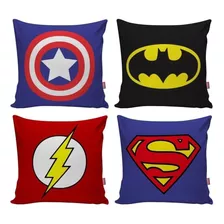 Kit 4 Almofada Super Herois Geek Batman + Enchimento