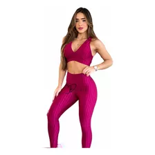 Roupa De Academia Top Nadador + Legging Conjunto Fitness 3d