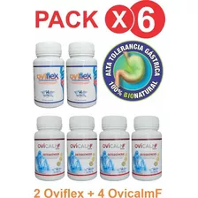 4 Calcio Biológico Vit D3 Y K + 2 Oviflex | 6 Frascos Sabor Sin Sabor