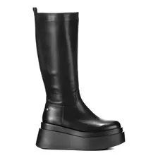 Botas Largas Negro Casual Ecocuero Plataforma Grueso Weide