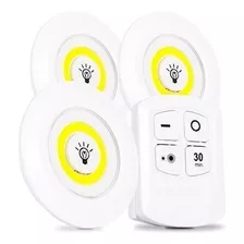 Kit 3x Lâmpada Luminária Led Spot Sem Fio Controle Remoto Cor Branco Quente