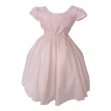 Vestido Infantil Nude Luxo Aniversários, Casamento