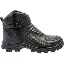 Bota Coturno Motoqueiro Motociclista De Couro E Palmilha Gel