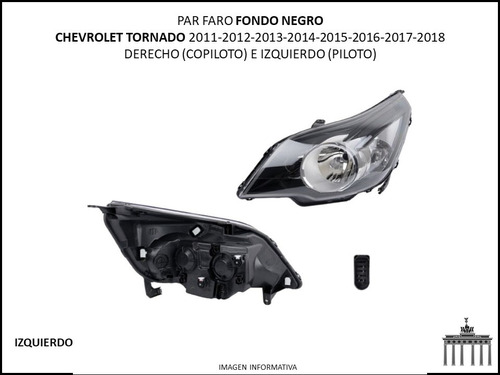Chevrolet Tornado Par Faro 2011-2018 Fondo Negro Cng Foto 3
