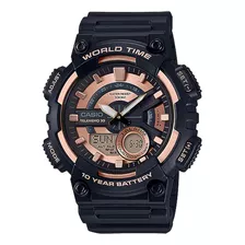 Reloj Casio Aeq-110w-1a3vcf World Time 10 Year Battery, Illu