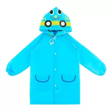 Poncho Impermeable Capa Lluvia Niños Kinder Escuela Azul