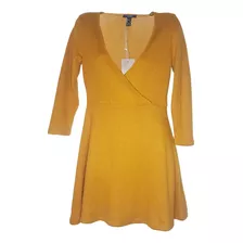 Vestido Lanilla Mostaza Forever 21 Importado Usa Talle S