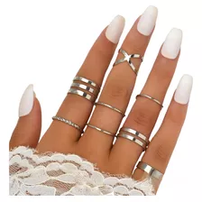 Conjunto De Anillos Plateados 