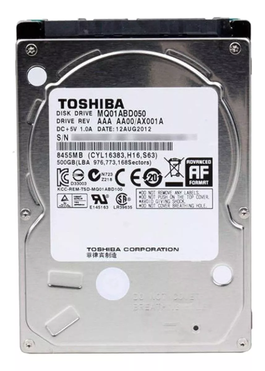 Disco Rígido Interno Toshiba Mq01abd Series Mq01abd050 500gb