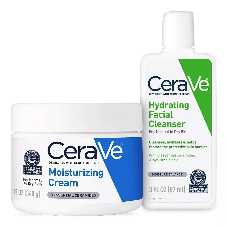 Cerave Moisturizing Cream And Hydrating Face Wash Trial Comb
