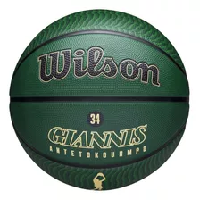 Bola De Basquete Wilson Nba Player Icon Outdoor Giannis #7 Cor Verde