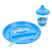 Kit De Refeição Infantil Azul Prince 4 Itens