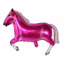 5 Balão Metalizado Animal Cavalo Rosa 