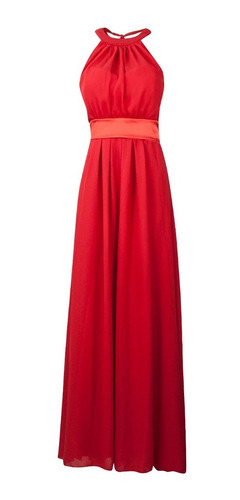 Vestido De Fiesta, Gasa Con Falda De Raso Brishka V-0029