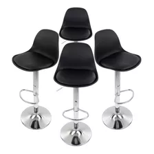 Set 4 Sillas De Bar Con Reposapiés Altura Ajustable Y Diseño Ergonómico Gaon Gn-brs01