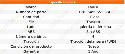 1- Maza Trasera Izq/der Sin Abs Ecosport L4 2.0l 04/13 Tmk Foto 2