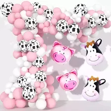 Arco Globos Vaca Y Rosas Para Fiestas Kit De Cumpleaños