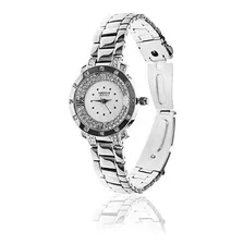Reloj De 18k Chapado En Oro Blanco Con Diamantes