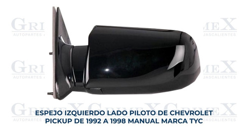 Espejo Chevrolet Pickup 1992-1993-94-95-96-1997-1998 Manual Foto 2