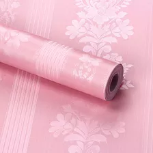 Papel Adesivo De Parede 10m×45cm Listrado Arabesco Rosa