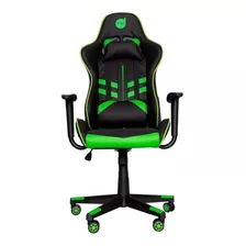 Cadeira De Escritório Dazz Prime-x Gamer Ergonômica Preto E Verde Com Estofado De Couro Sintético