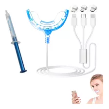 Kit Blanqueador Dental Electrónico Luz Led Uv Jeringa Gel