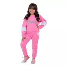 Conjunto Moleton Infantil Agasalho Feminino Blusa Calça Frio