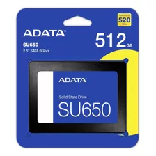 Disco Sólido Ssd Interno Adata Ultimate Su650 Asu650ss-512gt-r Sata 512gb Negro