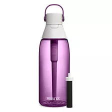 Botella Deportiva De Agua Color Morado Blanco Plastico