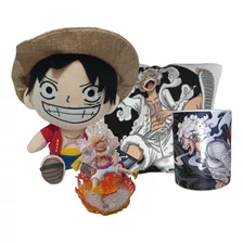 Monkey D Luffy One Piece Gear 5 Set Peluche + Taza + Cojín