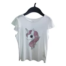 Remera Unicornio Con Brillo H&m