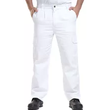 Pantalon Cargo Blanco Trabajo Bolsillo Roca Frigorifico T-50