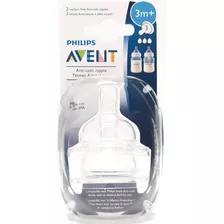 Philips Avent - Pezón De Flujo Medio Sin Bpa, 2 Unidades, .