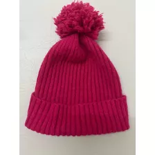 Uniqlo Gorro Lana Pompón Fucsia