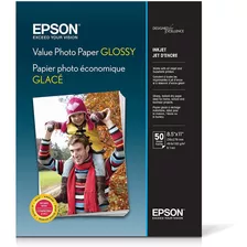 Papel Fotografico Epson Value Photo Brillo Carta 8.5x11 5...