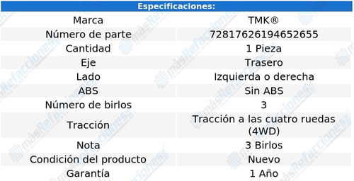 1 Maza Tras Izq/der Sin Abs Element L4 2.4l 03 Al 06 Tmk Foto 2