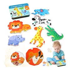 Juguete De Madera Rompecabezas Puzzles Montessori Set 6