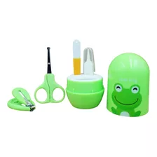 Kit Higiene Cuidados Bebê Tesoura Cortador Lixa Pinça Verde