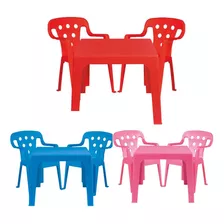 Kit Mesa E 2 Cadeiras Divertida Color Crianças Desenvolver
