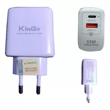 Fonte Turbo 33w Saída Type-c Pd + Usb A Qc 3.0 Kingo