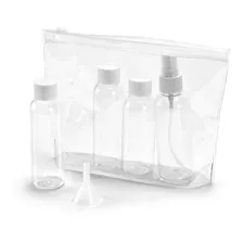 Kit Viagem Bolsa Cosmetico Para Avião 5 Peças 60ml