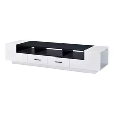 Acme Furniture Armour Tv Stand, Blanco Y Negro