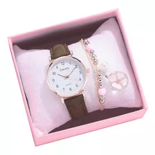 Kit Relógio Feminino Quartz Infantil Adolescente + Pulseira