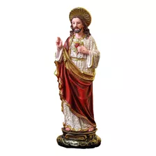 Imagem Sagrado Coração De Jesus Resina 30cm Importada